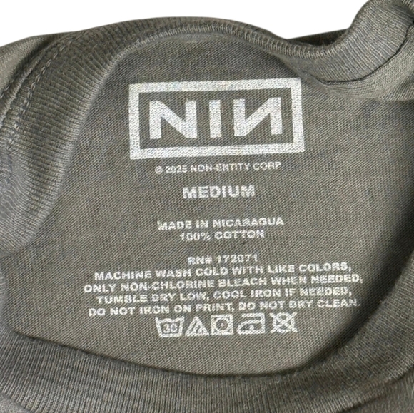 Nine Inch Nails Classic Logo Charcoal Tee - Picture 3 of 4